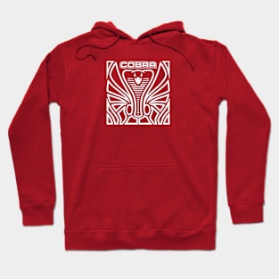 Cobra Hood Art (White on Red) Hoodie